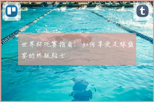 世界杯观赛指南:如何享受足球盛宴的终极贴士
